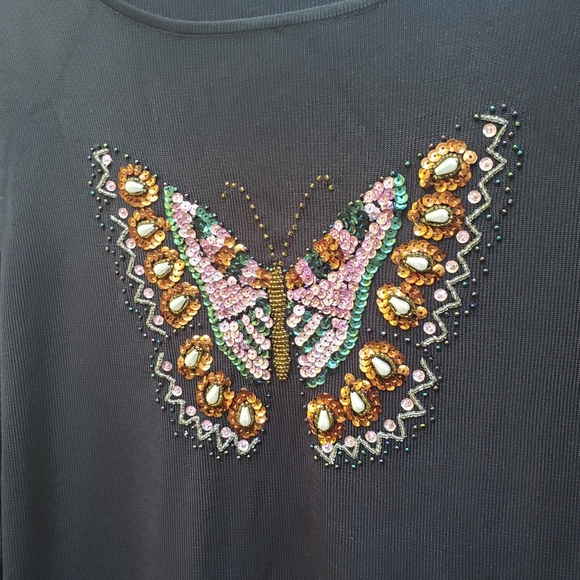 Lucia Barnes , Gorgeous Intricate , Boho , Crystal, Butterfly🦋 Sweater - Picture 5 of 16